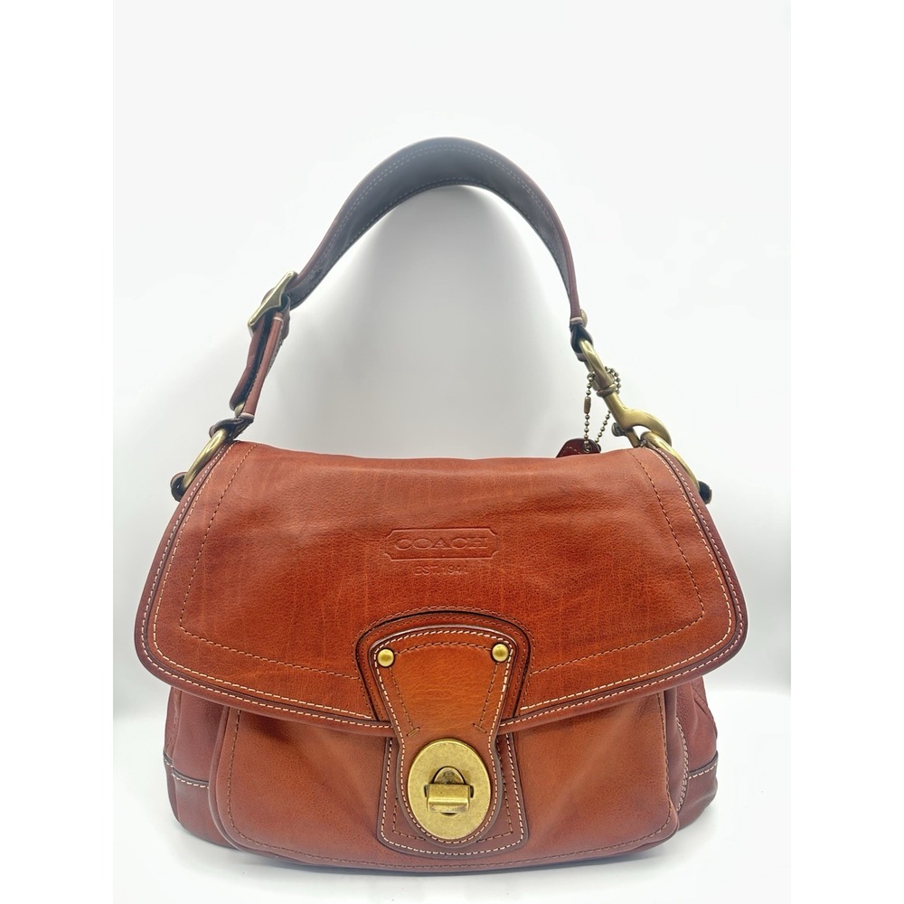 Coach Legacy Ali Shoulder Bag 10329 Cognac Brown Leather Vintage Brass